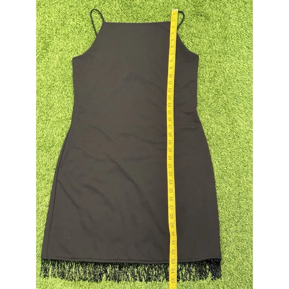 Vintage‎ Pulse Mini Dress Large Black Whimsigoth Party Beaded Cocktail - Picture 12 of 12